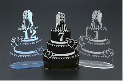 Wedding Cake Engraved Acrylic Table Numbers