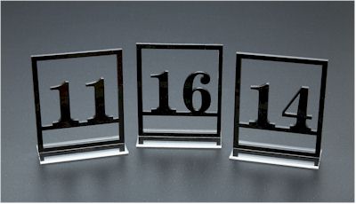 Square Engraved Acrylic Table Tent Numbers